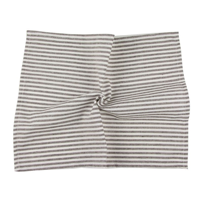 INFEI Plain Striped Cotton Linen Blended Dinner Cloth Napkins - Set of 12 (40 x 30 cm) - for Events & Home Use (Brown) - Image 4